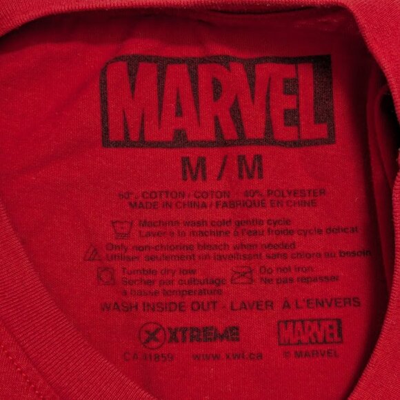 Marvel Mens Deadpool Medium Red Short Sleeve t-shirt - Picture 3 of 3